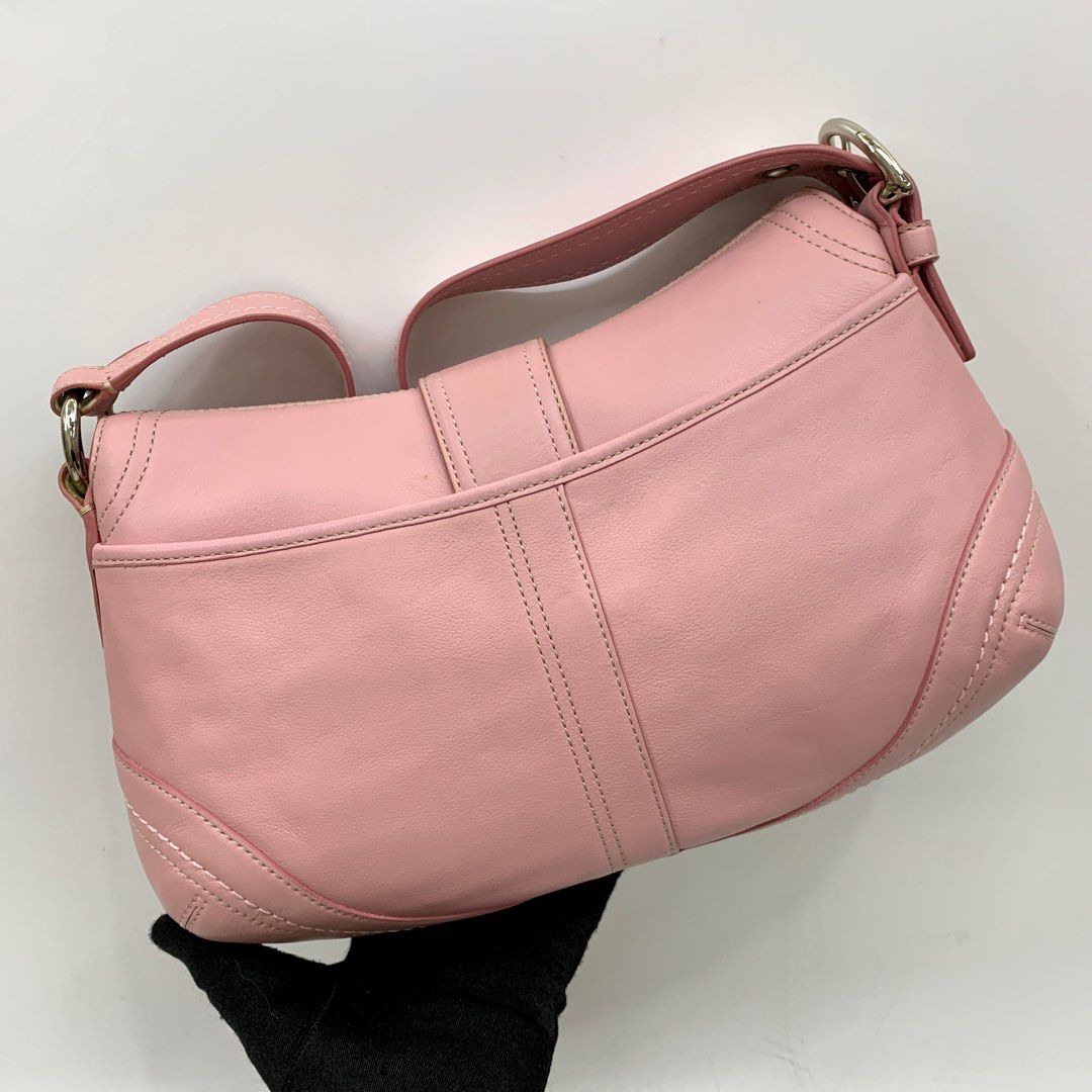COACH F10910 PINK LEATHER ONE SHOULDER BAG 237014352 +