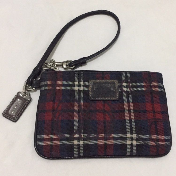 SALE Coach Poppy Tartan Plaid Wristlet Wallet Women s Fashion