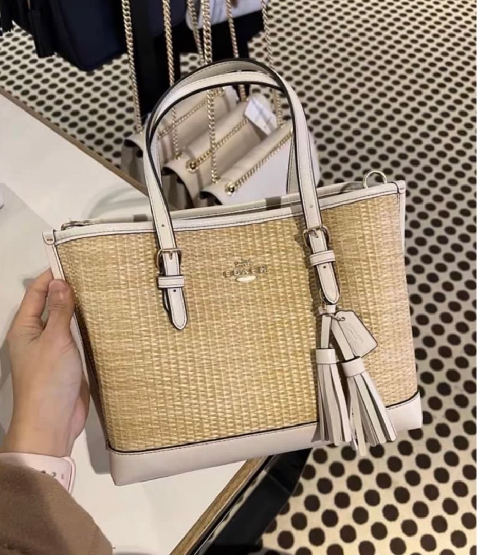 Coach woven tote store