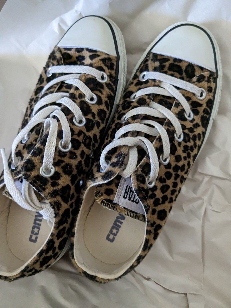 Converse Leopard prints leather sneakers Women s Fashion