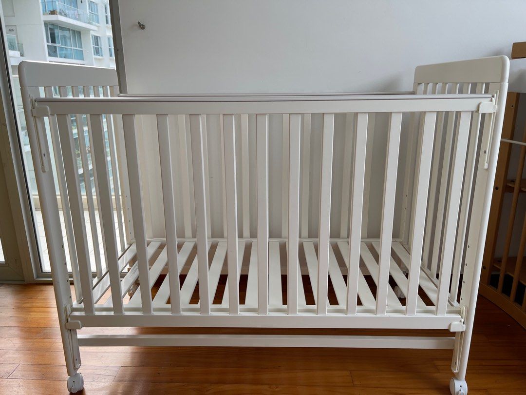 Convertible Baby Cot & Bamboo mattress, Babies & Kids, Baby Nursery