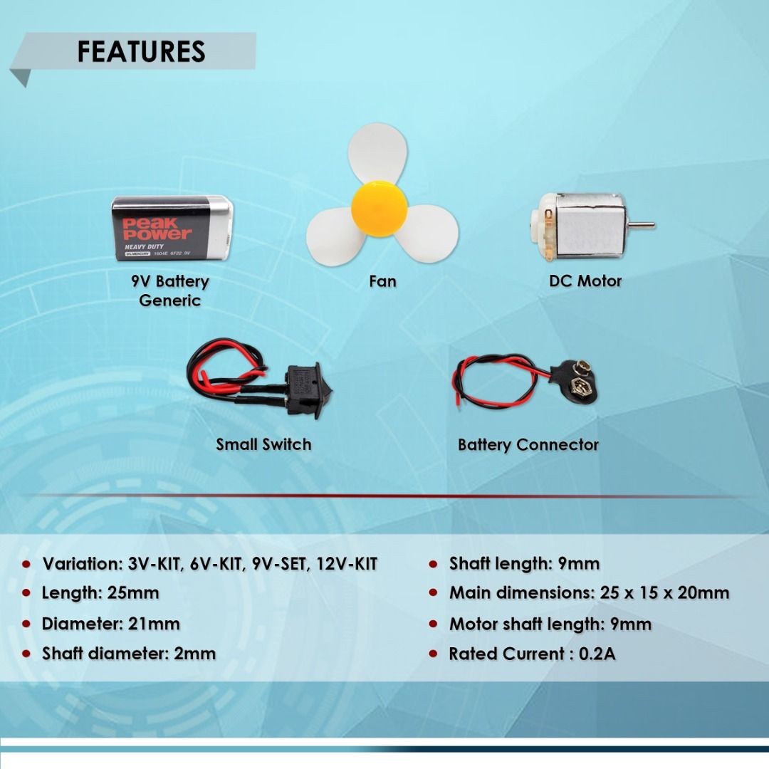 DC MOTOR with FAN EXPERIMENT KIT FOR SCIENCE EDUCATIONAL PROJECT, TV ...