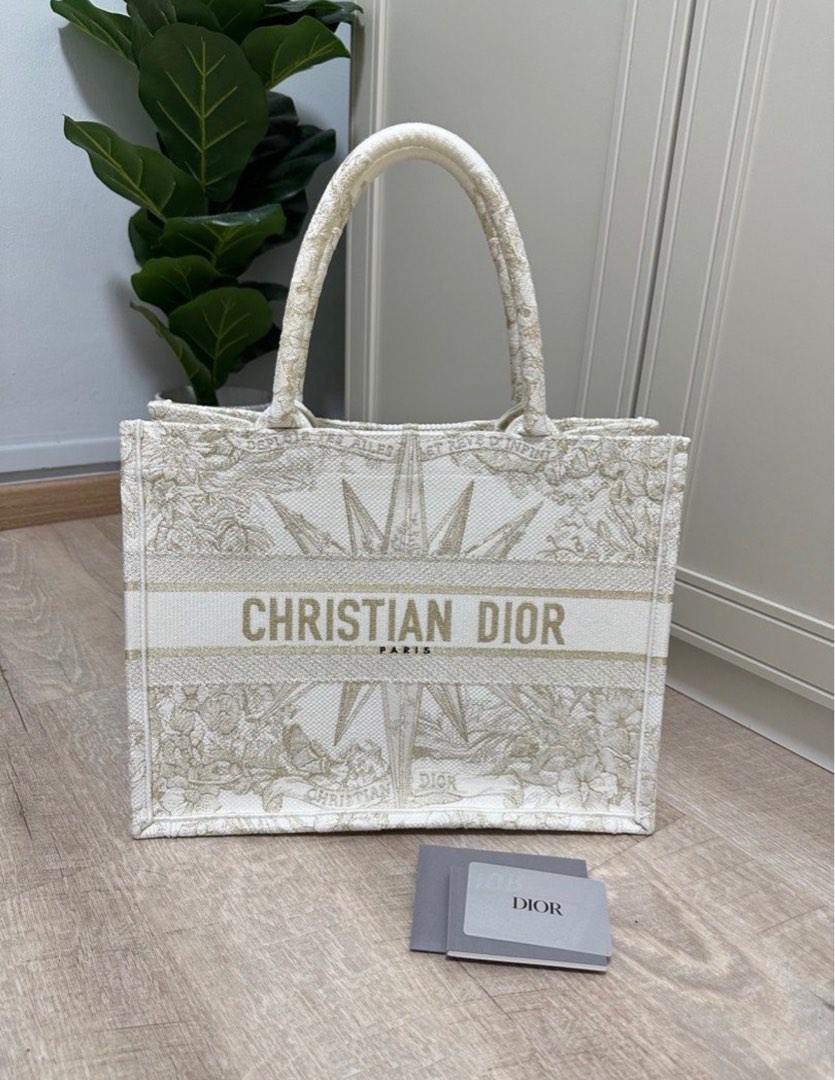 Dior Large Book Tote Bag Large Book Tote Ecru and Blue Dior Oblique  Embroidery, Luxury, Bags & Wallets on Carousell