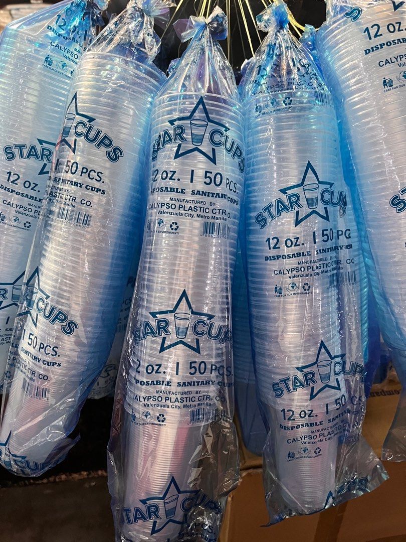 50 Pcs Disposable Plastic Clear Cup PP Star Cup