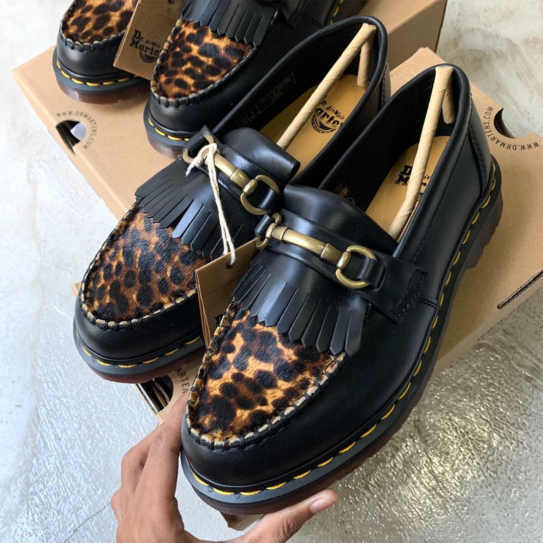 Dr Martens Adrian Snaffle Black Leopard Fesyen Pria Sepatu