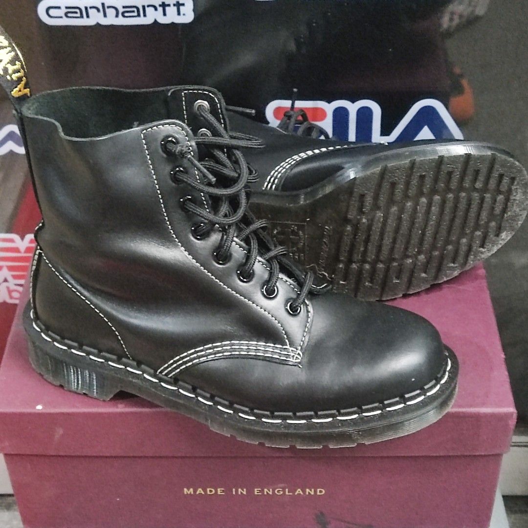 Dr. Martens AirWair x Horween 1461 White Stitch Boots size 8 US Mens Made in England. Used 3x
