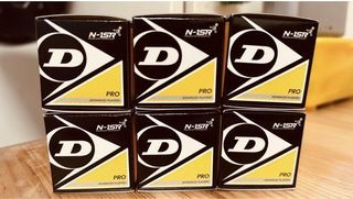 Box of 12 Dunlop Squash Balls (2 Yellow Dots)
