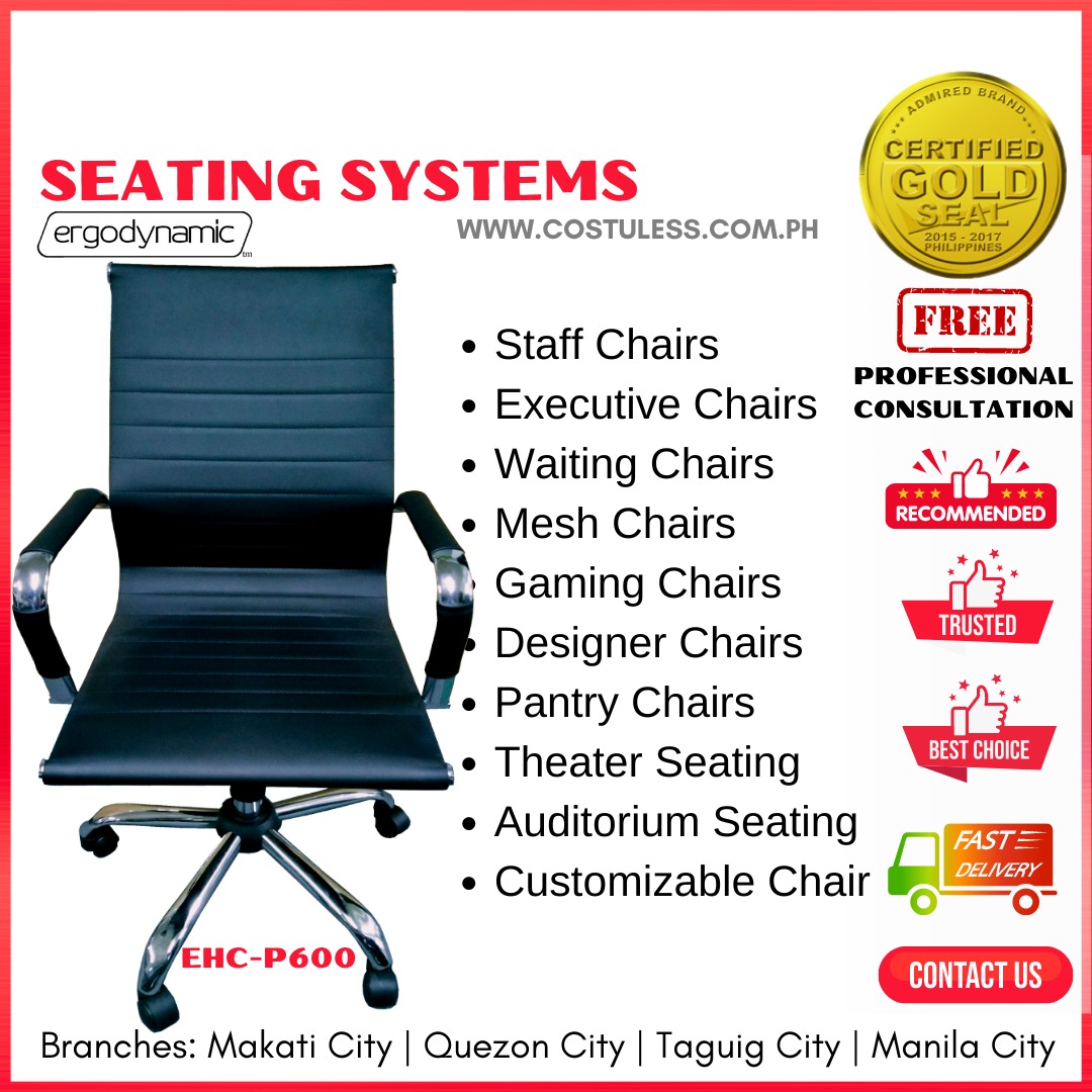 Ergodynamic EHCP600 Executive Leather Chair, Office Chair, Computer