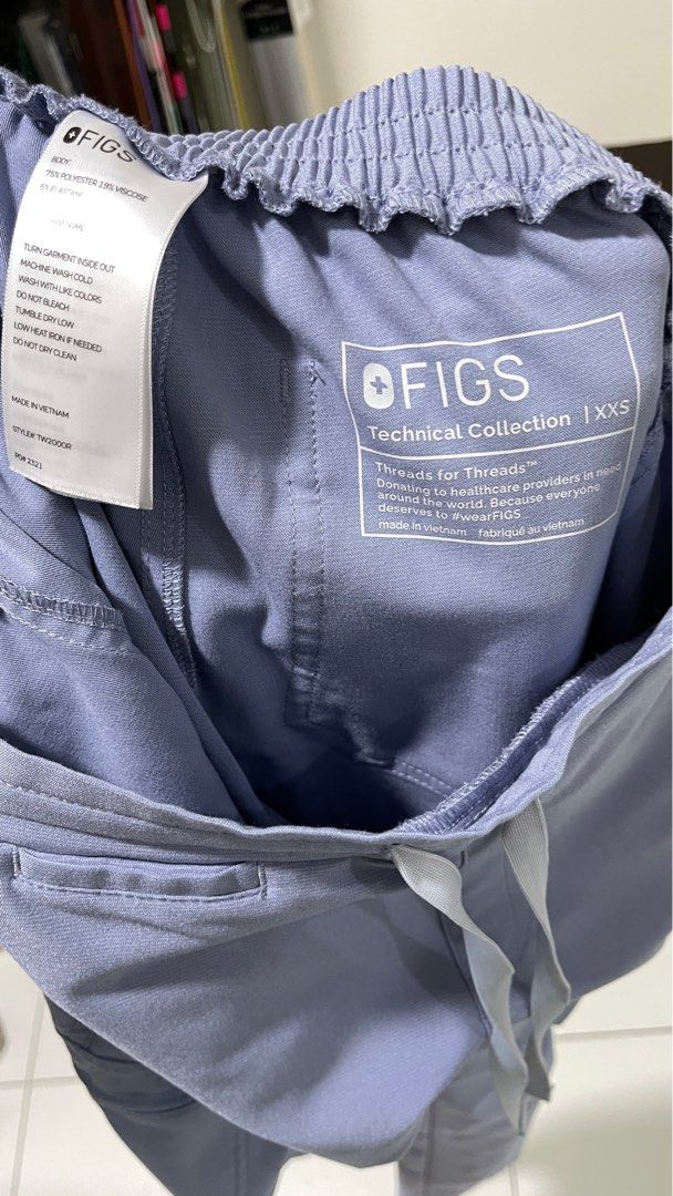 FIGS Yola Scrub Pants Petite XXS - Vapor Blue Space Dye (LIMITED EDITION),  Women's Fashion, Activewear on Carousell