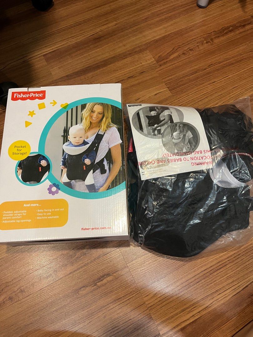 FisherPrice baby carrier (black), Babies & Kids, Going Out, Carriers