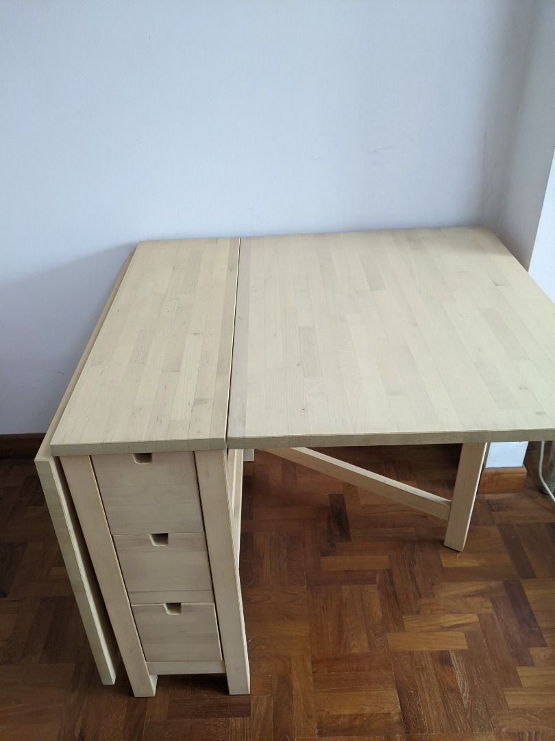 Foldable Table IKEA Norden Gateleg Table Birch, Furniture & Home Living