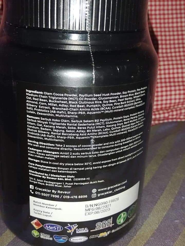 Gracekiar cocoa meal replacement, Health & Nutrition, Health