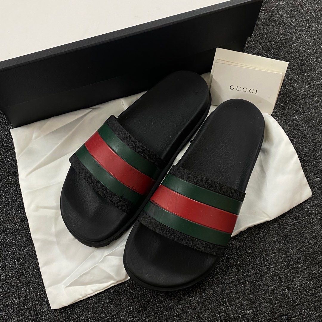 Gucci Pursuit Web Slides Sandal G9 Fit Uk9 9.5 Men s Fashion