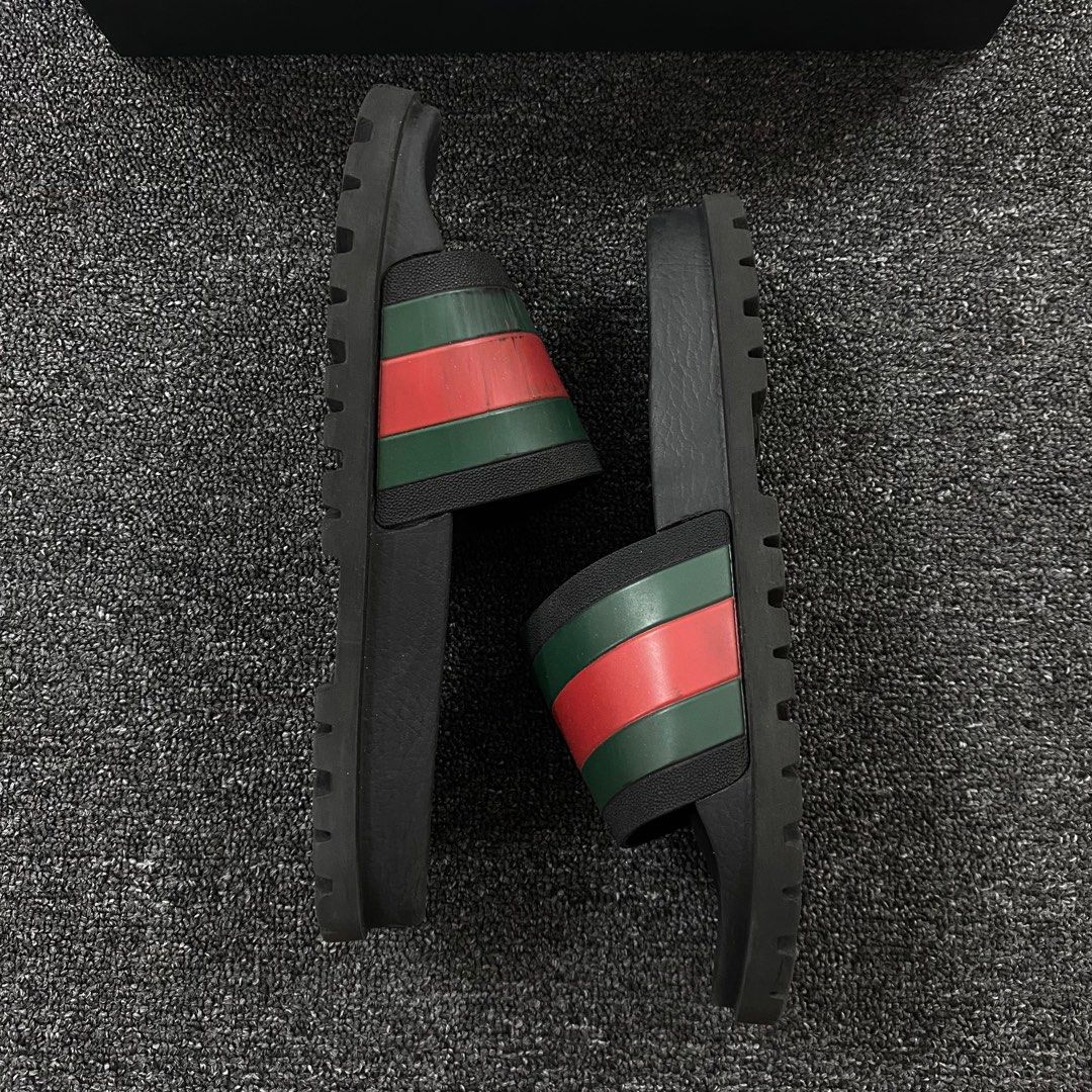 Gucci Pursuit Web Slides Sandal G9 Fit Uk9 9.5 Men s Fashion