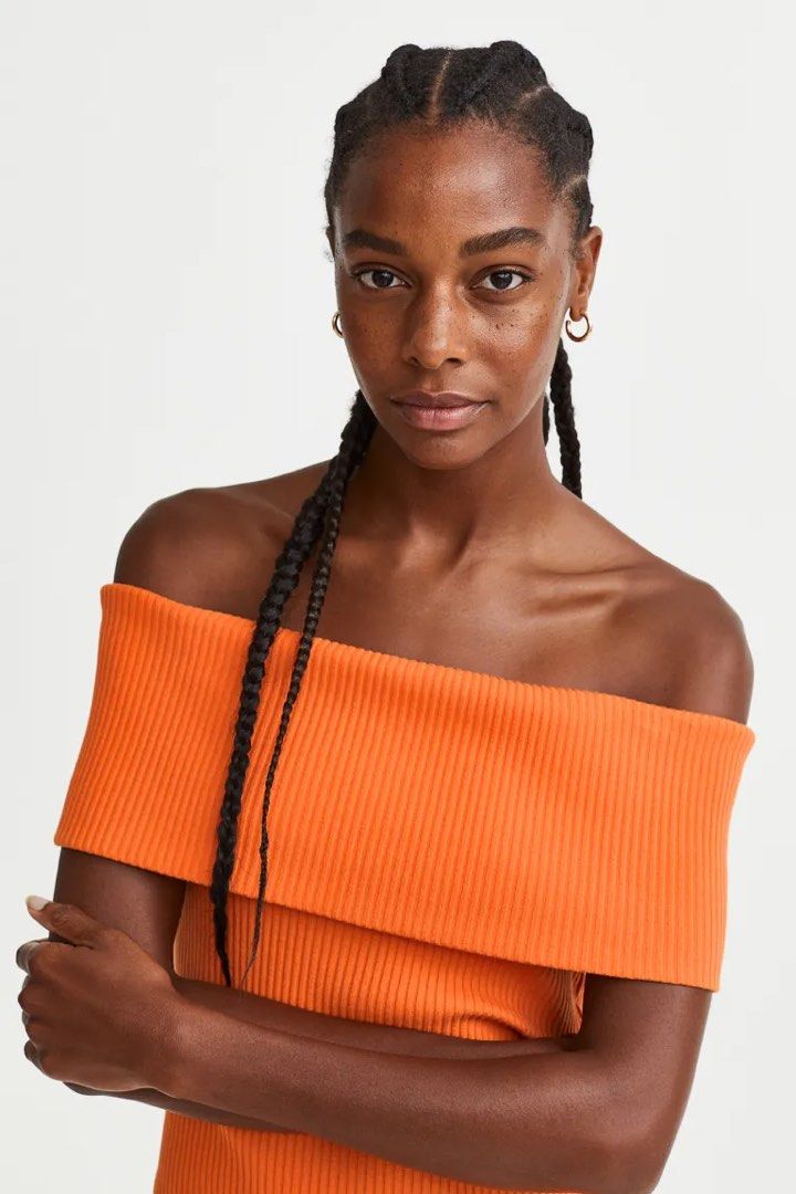 H and m off the outlet shoulder dress