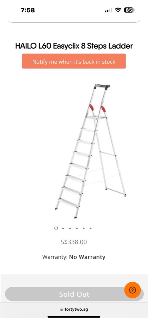 Hailo L60 8 Steps Ladder, Furniture & Home Living, Home Improvement