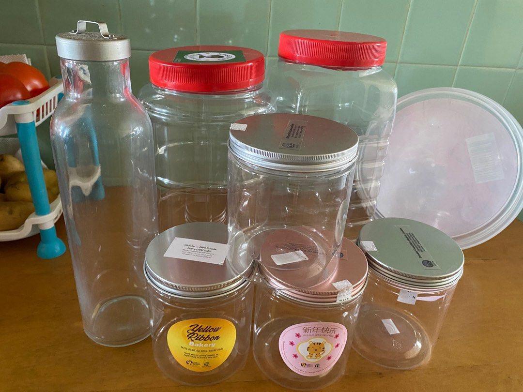 Ikea spaghetti jar, cookie containers (cleaned), Furniture & Home Living, Kitchenware