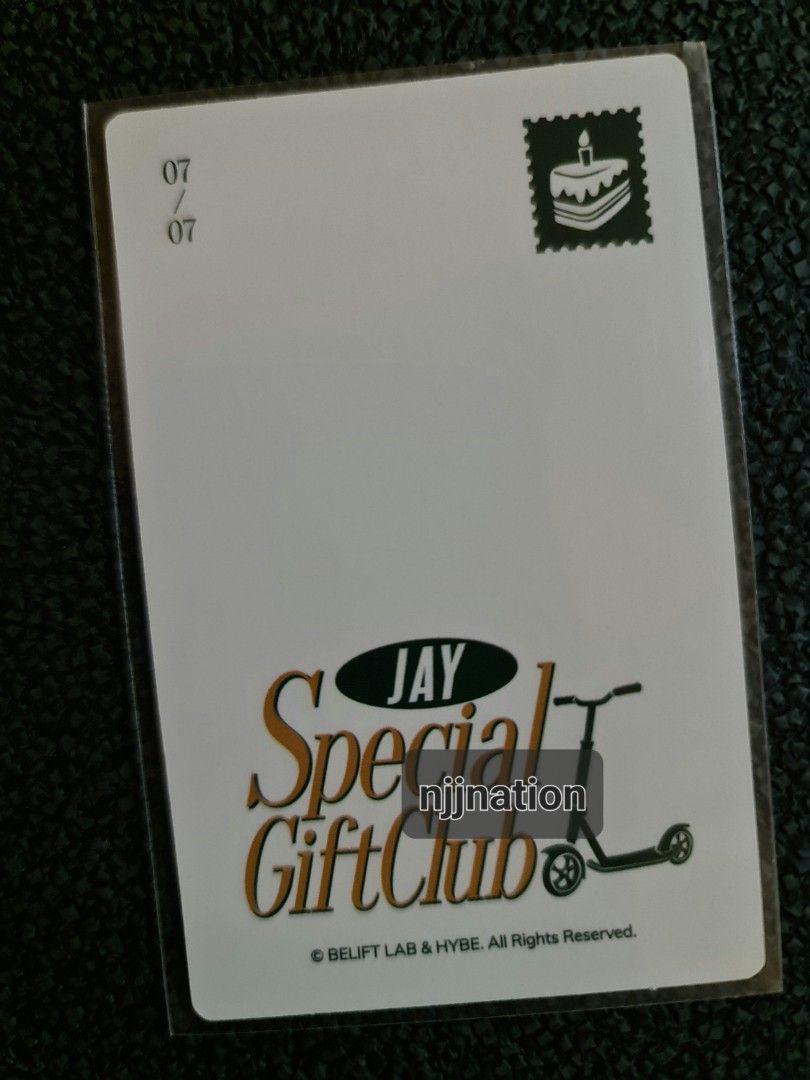 Jay 2023 Birthday Merch photocard (Category: K-Wave Merchandise) located in Santa Rosa. Submitted by lvrio (Listing ID 1231295768, Image 2). Description: with free double PC sleeves..