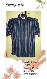 Kemeja Oversize Pria Salur Original Ardans Biru Navy