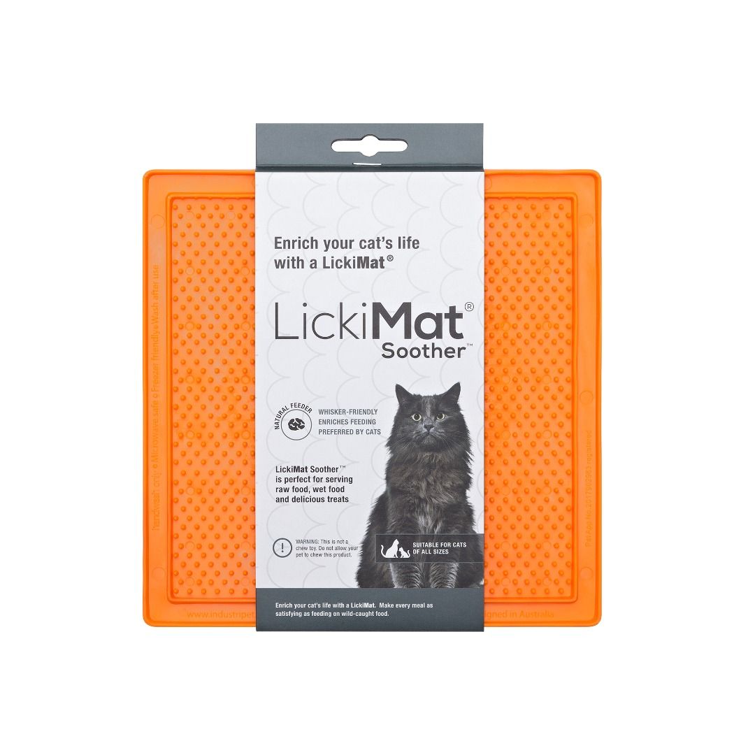 LickiMat Classic Soother Cat Slow Feeder Mat Collection Lick Mat
