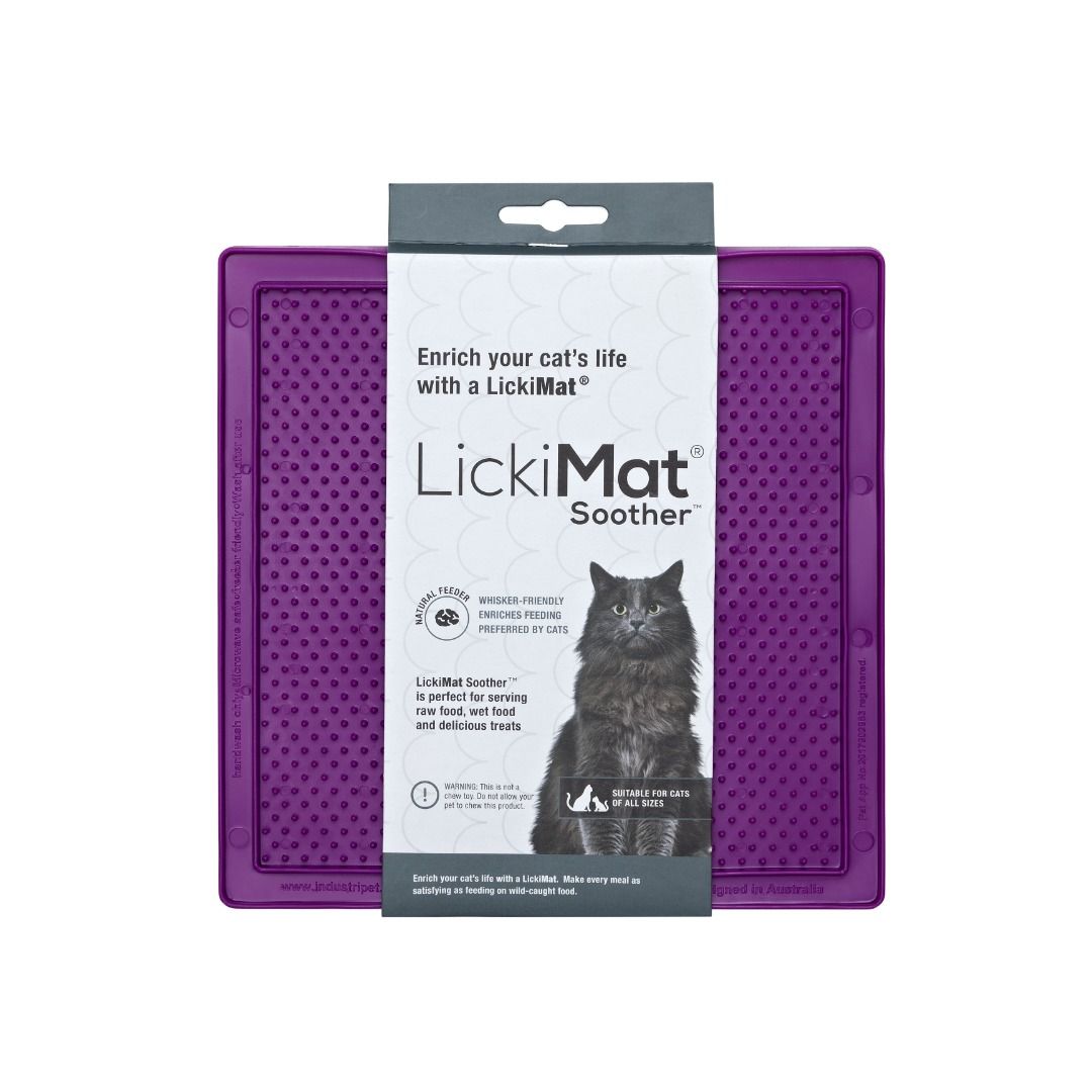 LickiMat Classic Soother Cat Slow Feeder Mat Collection Lick Mat
