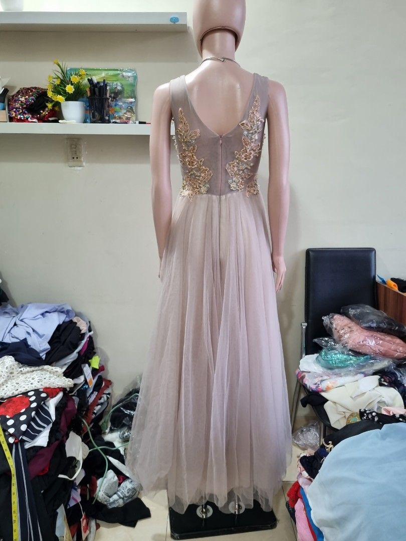 Gaun long dress pesta top