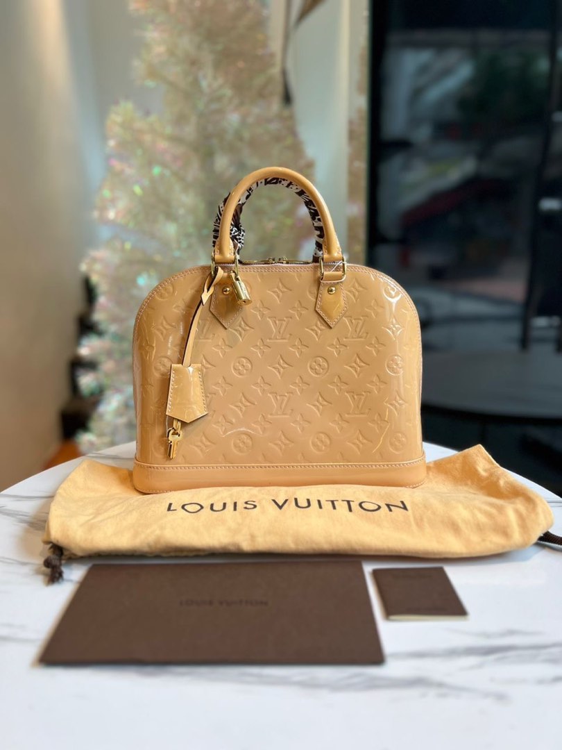 Louis Vuitton Alma PM Monogram Vernis Rose Ballerine, Luxury, Bags