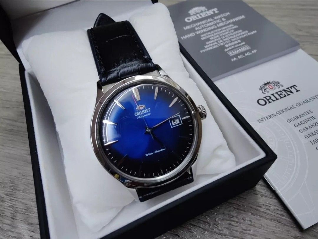 Lowest Price Orient Bambino 4 Men s Automatic Blue Dial Leather Strap Watch Birthday gift birthday orient BRAND NEW IN BOX WITH 1 YEAR WARRANTY