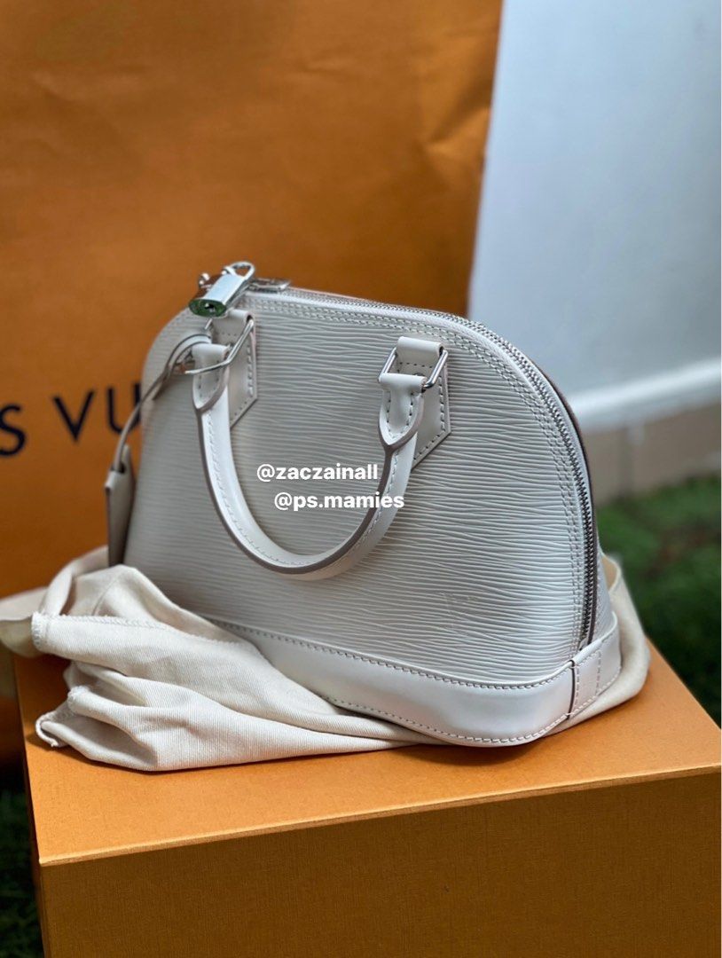LV Alma BB Epi Leather ( Quartz White), Luxury, Bags & Wallets on Carousell