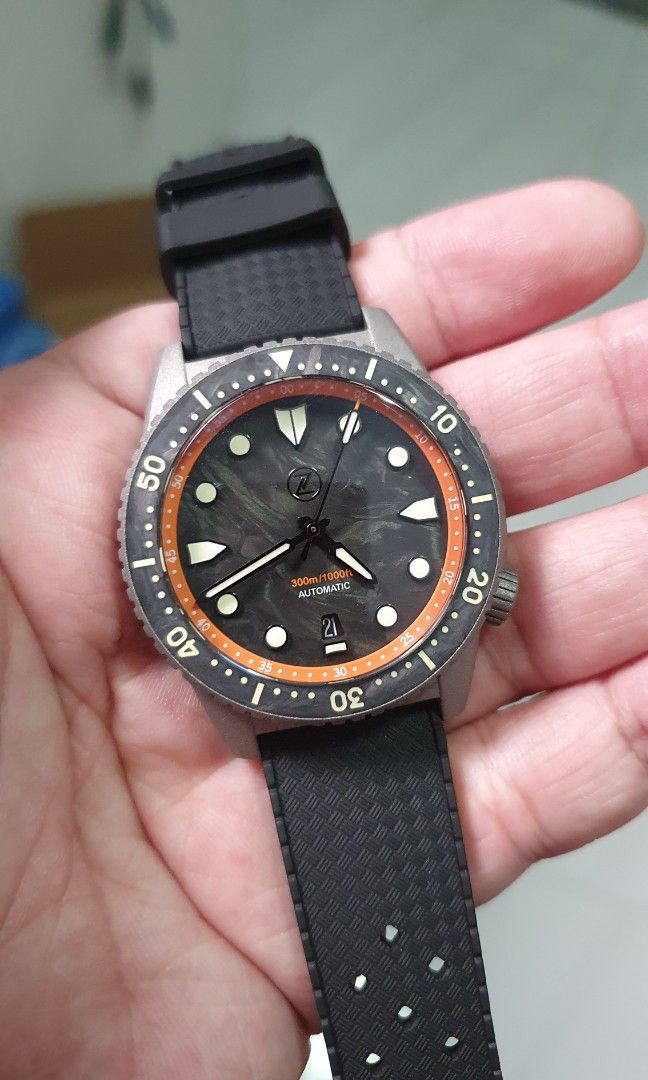 Zelos Mako 300m Diver Cerakote Carbon Men s Fashion Watches Accessories Watches on Carousell
