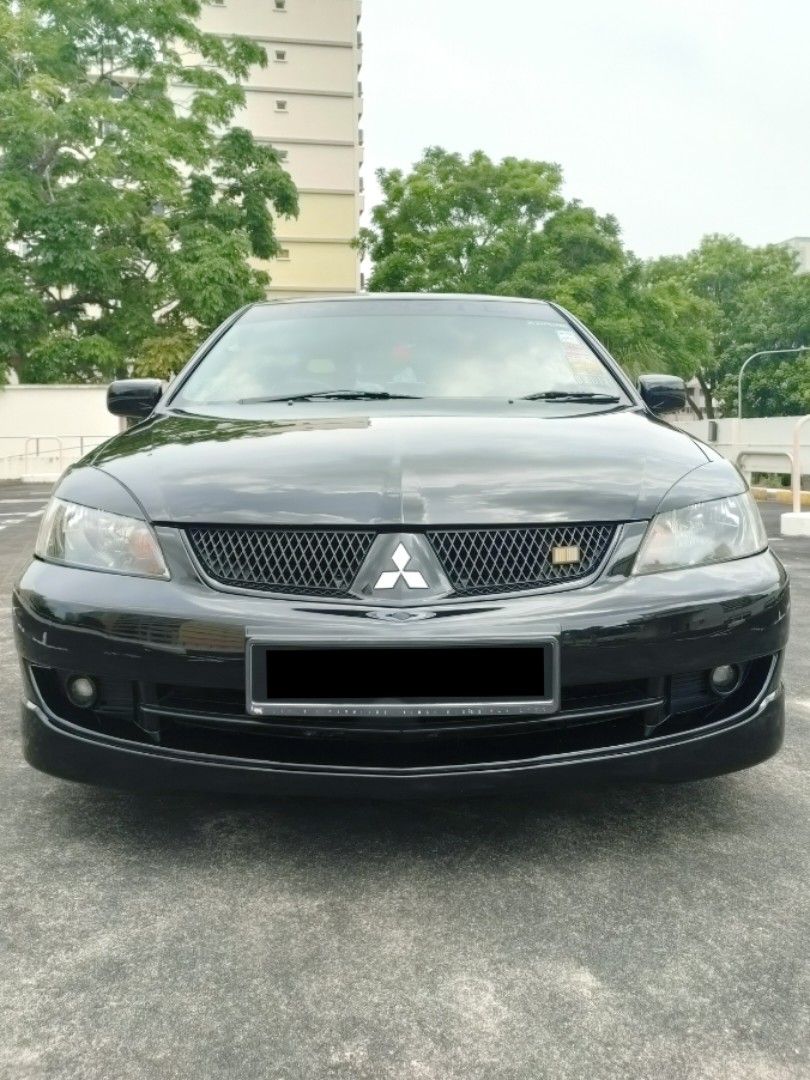 Mitsubishi Lancer CS3/ GLX black base headlight with eye lid cover/ EVO