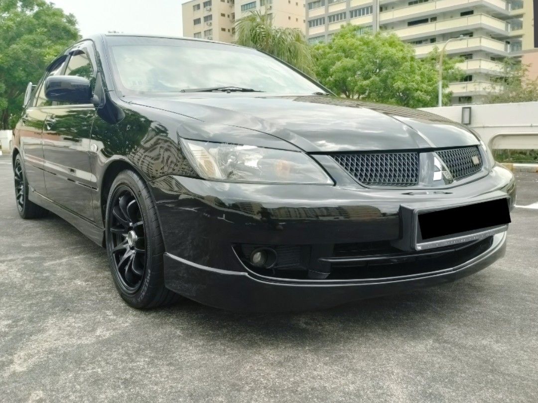 Mitsubishi Lancer CS3/ GLX black base headlight with eye lid cover/ EVO