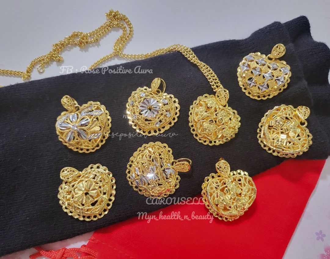 Pure gold clearance pendant set