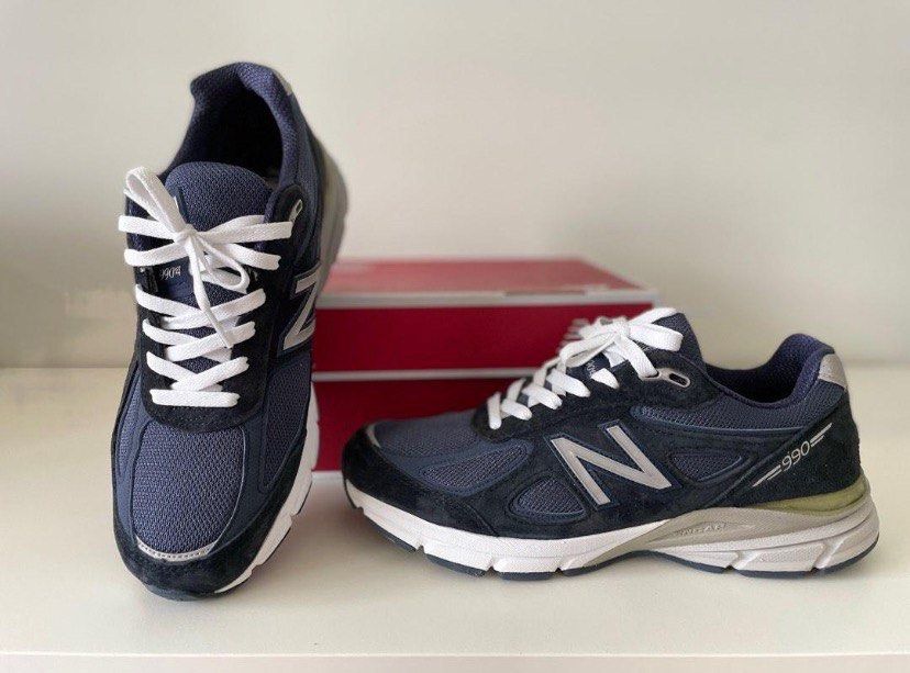 New balance 990v4 kith navy clearance