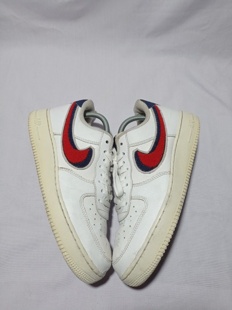 nike air force 1 low 3d chenille swoosh white red blue