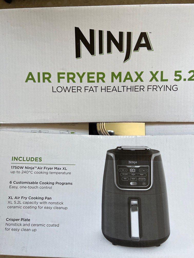 Ninja Air fryer Mac XL 5.2L AF 160SM, TV & Home Appliances, Kitchen