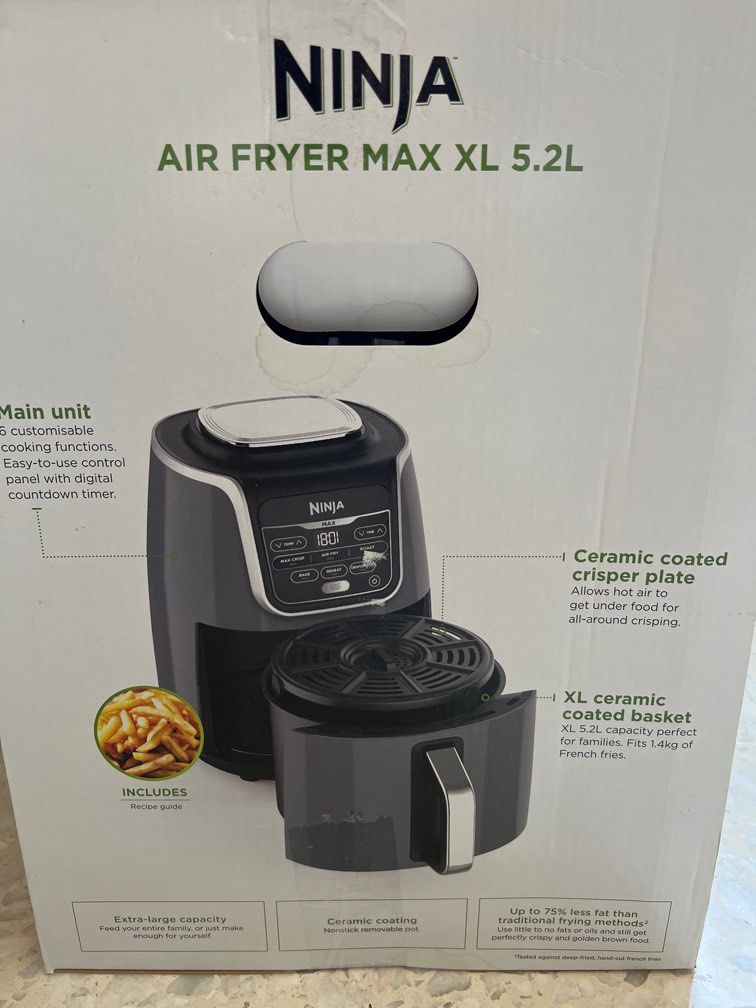 Ninja Air fryer Mac XL 5.2L AF 160SM, TV & Home Appliances, Kitchen