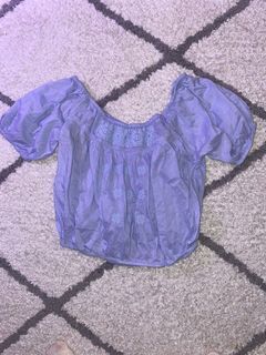 Off Shoulder Blue Top