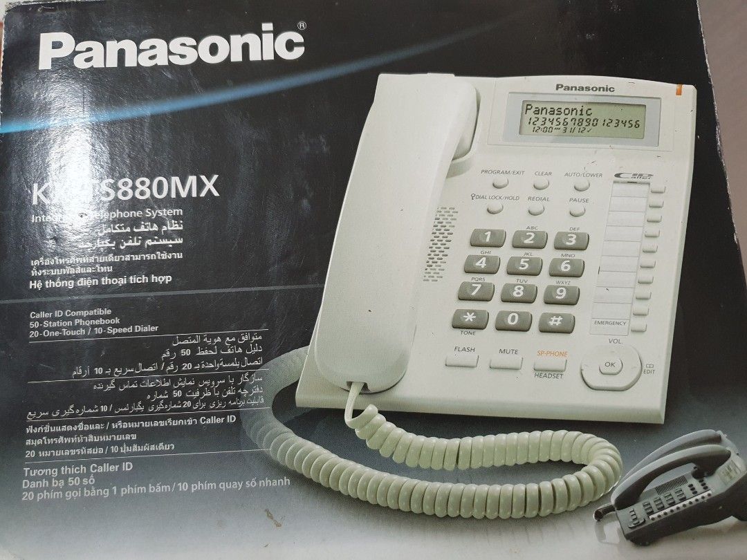 Panasonic KX-TS880EXB Telefono Fisso Nero Con Vivavoce E Rubrica