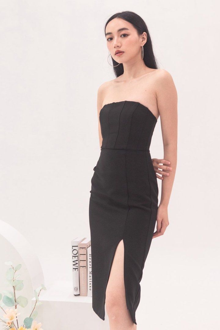 Panel Tube Dress in Black BNWT UK 8 Women s Fashion Dresses