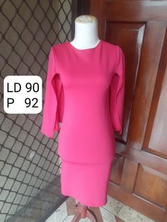 Pink fuschia cape MIDI dress scuba