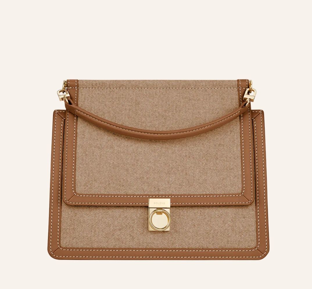 Polene Número Sept - Duo Taupe Fabric (Category: Cross-body Bags) located in Singapore. Submitted by caramelwhisper (Listing ID 1231148562, Image 3). Description: Only worn once! AUTHENTIC POLENE bought from Paris Super pretty two colour tone Comes with dust bag .