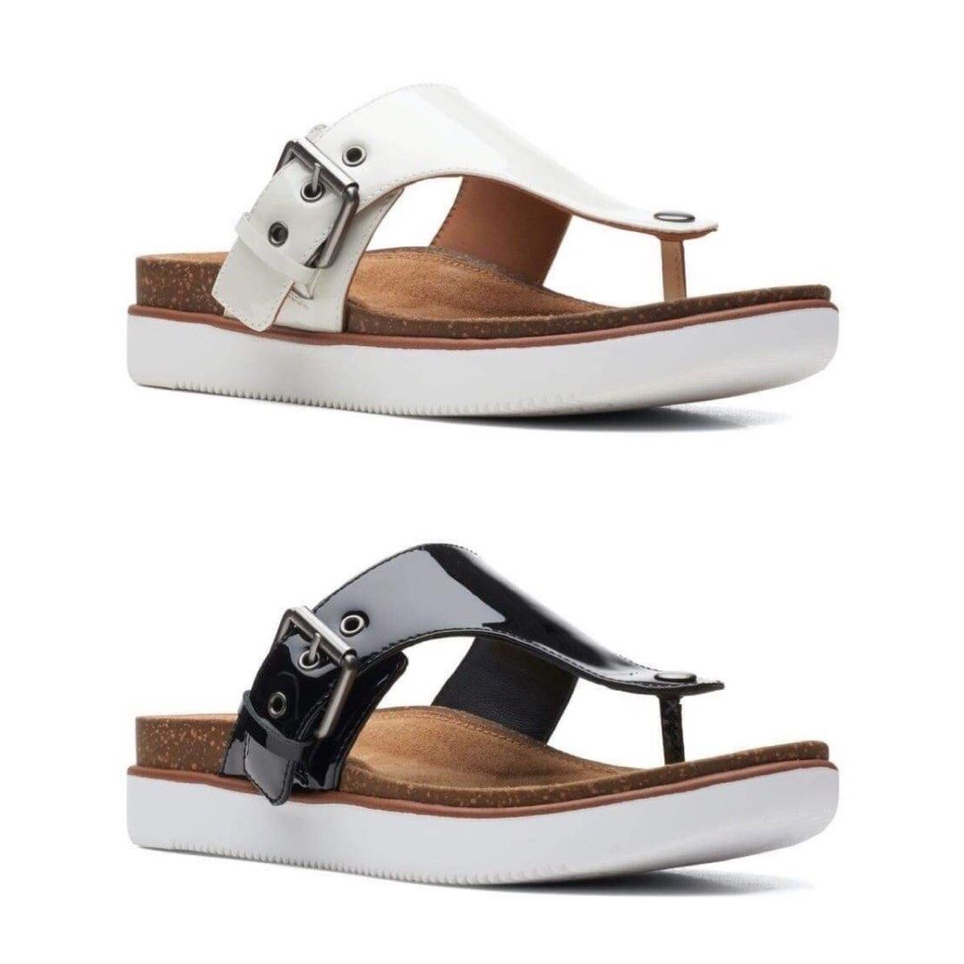 Clarks patent sandals clearance