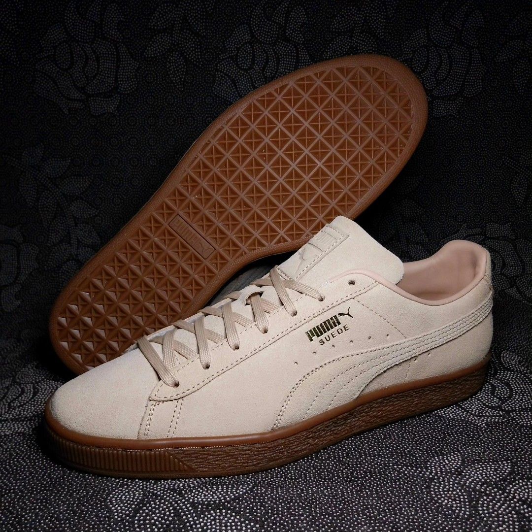 Puma cream suede trainers hotsell