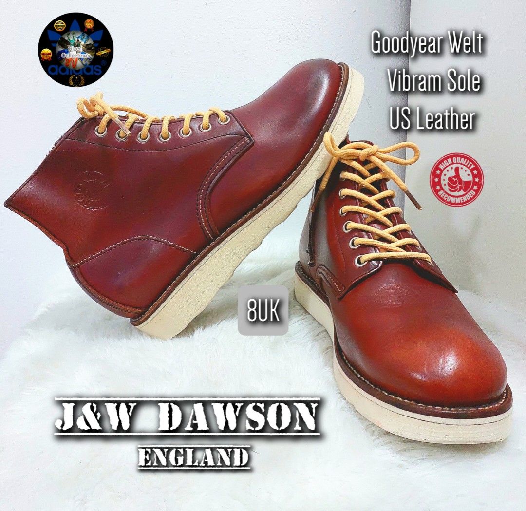 QuickCash J&W DAWSON ENG. Round Toe Boot with Zipper 8UK, Men's