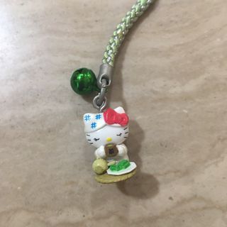 ˗ˏˋRARE original licensed matcha tea sanrio gotochi hello kitty charm phone bag keychain collectables kawaii harajuku figure from japanˎˊ˗