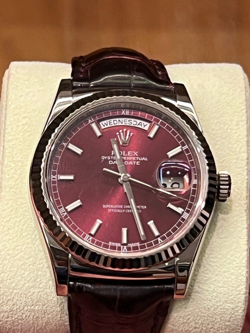 Rolex day date cherry dial price on sale