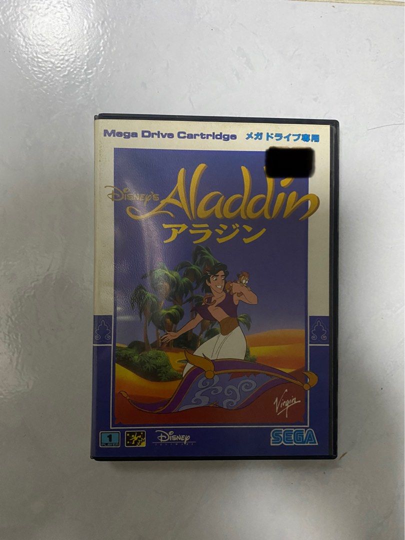 Sega Aladdin game with booklet, Hobbies & Toys, Toys & Games on Carousell
