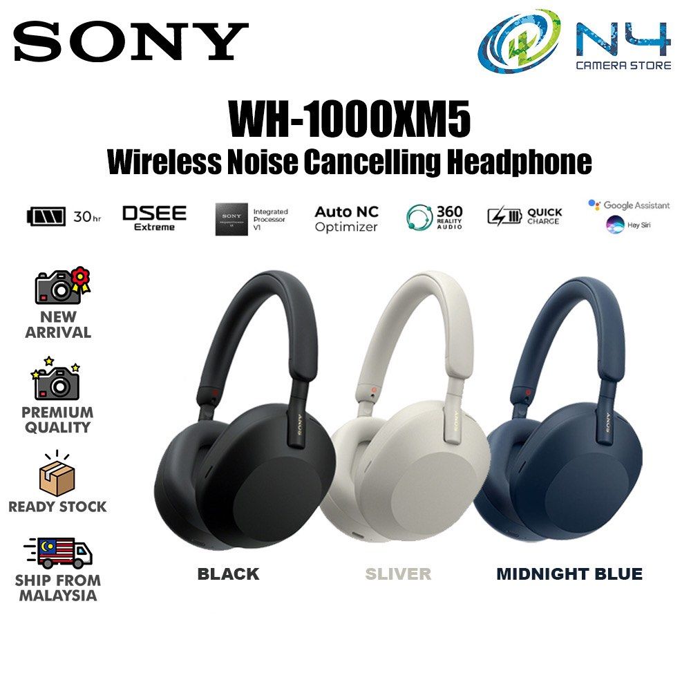 SONY WH-1000XM5 Wireless Bluetooth Noise Cancelling Headphone, Audio,  Headphones  Headsets on Carousell