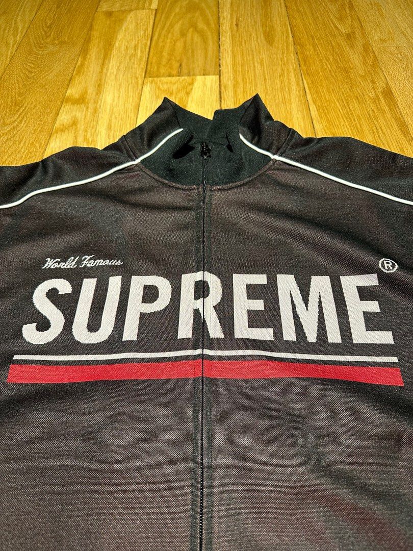 Supreme World Famous Jacquard Track Jacket, Men's Fashion, Coats